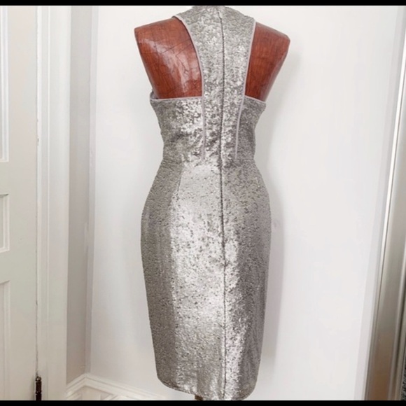 Harlyn Sequins Cocktail Silver Gray Dress Size M - Picture 5 of 8